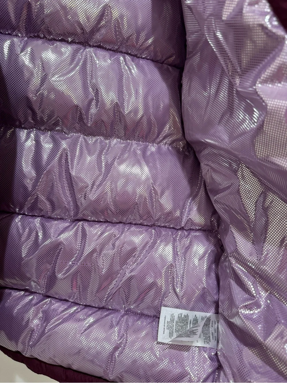 Columbia Girls' Maroon Puffer Jacket Lavender Lining Omni-Heat Size M (8/10)